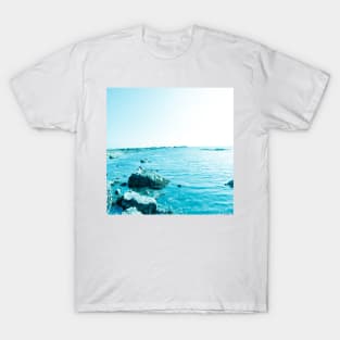 A rocky seaside in Oman bluish version T-Shirt